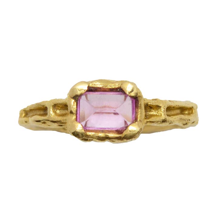 Aia Solitaire Ring Latão por atacado de Aveta Studio