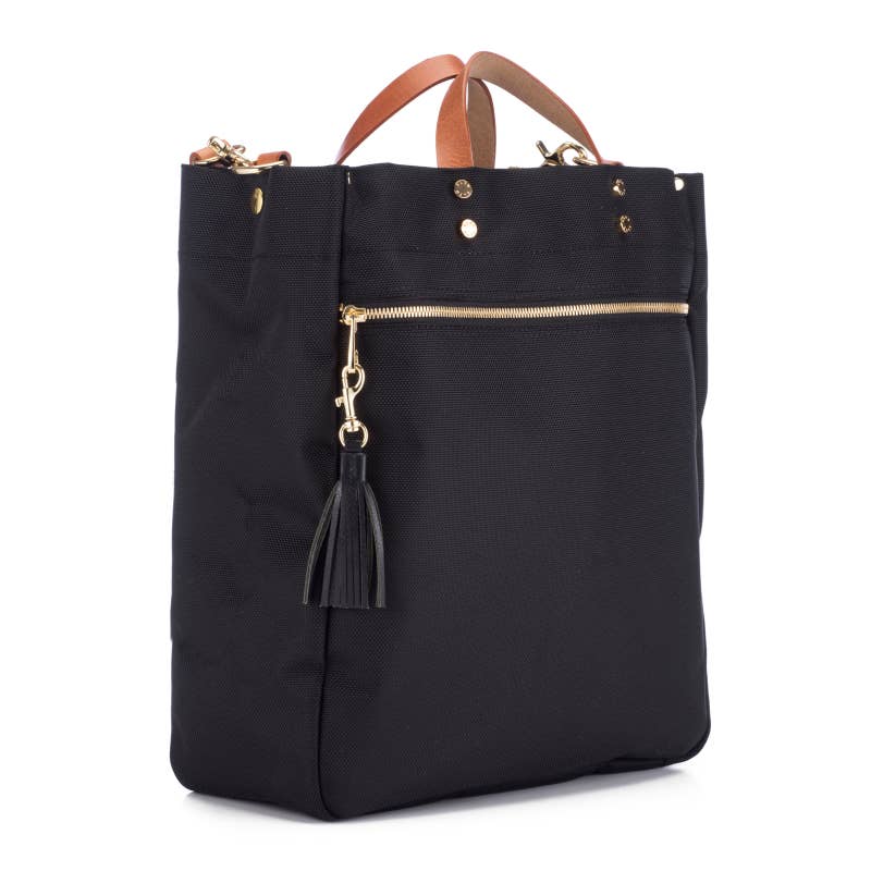 Boulevard - Wholesale Tote Bag - Women's - "Parker" Jet Nylon Tote with Leather Accents1