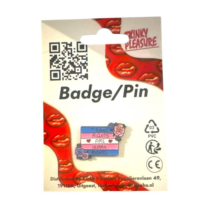 Kinky Pleasure - Wholesale Lapel Pin/Button - Kinky Pleasure - KPB060 - Badge / Pin - Trans Rights Are Human Rights1