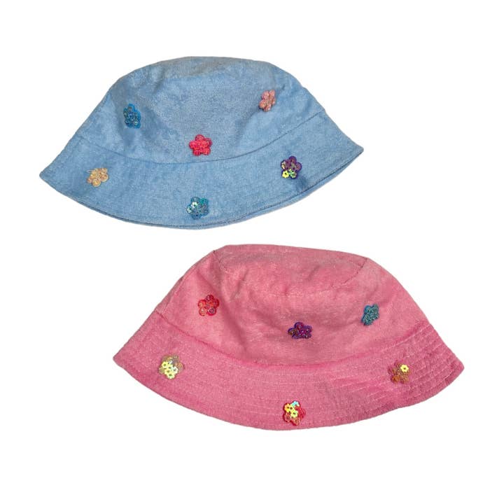 SOMBRERO DE PESCADOR DE TELA DE FELPA CON FLORES BRILLANTES PARA NIÑOS para venta al por mayor de Erry Shop