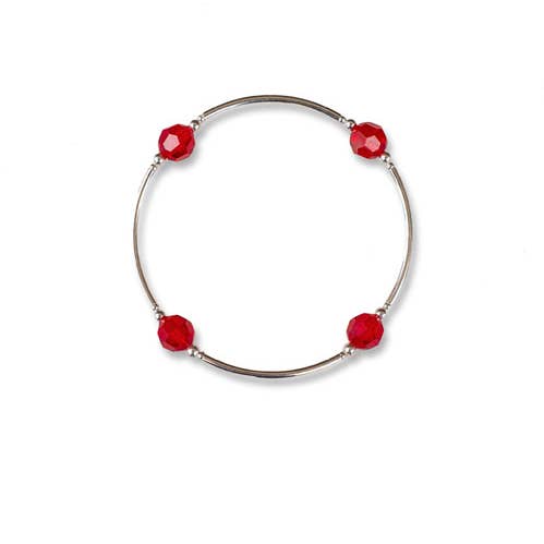 Bracelet de bénédiction en cristal rouge rubis 8 mm - Juillet pour la vente par Made as Intended