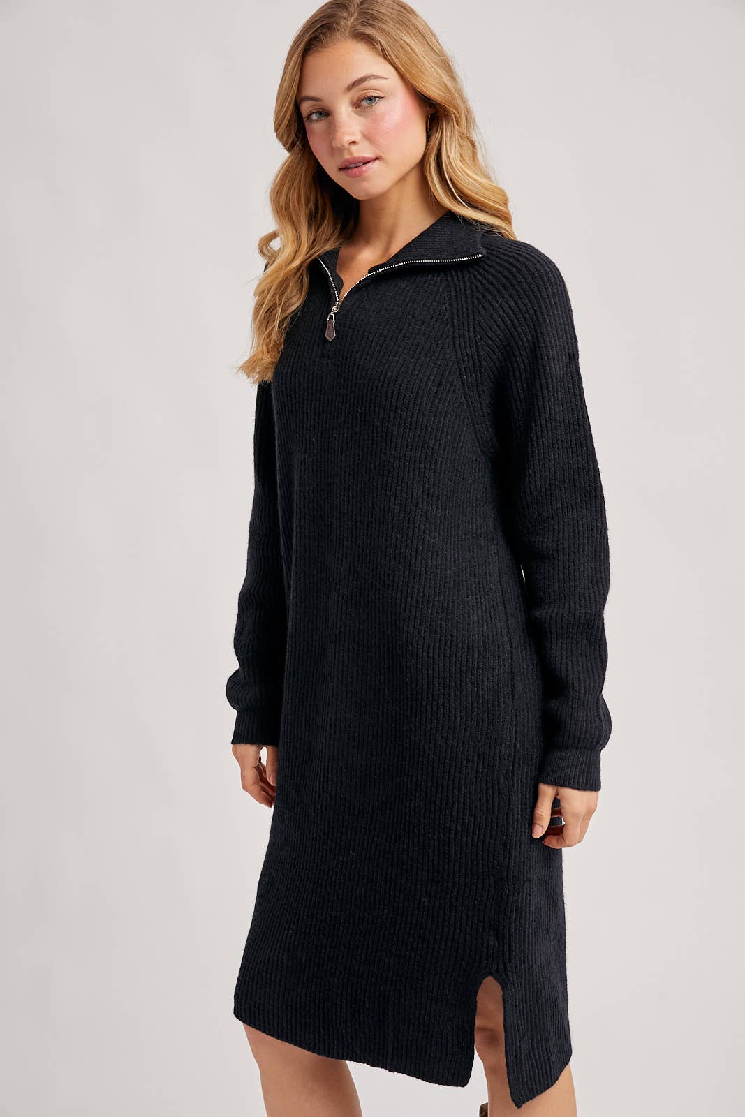 Bluivy - Wholesale Dress - Women's - QUARTER ZIP SWEATER DRESS25