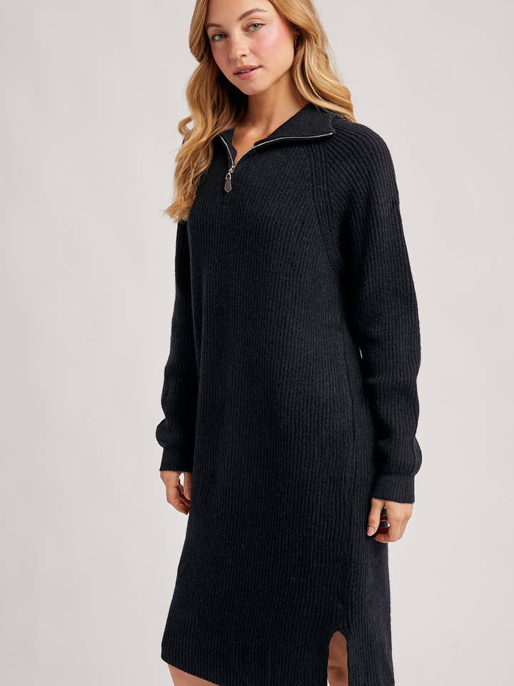 Bluivy - Wholesale Dress - Women's - QUARTER ZIP SWEATER DRESS25