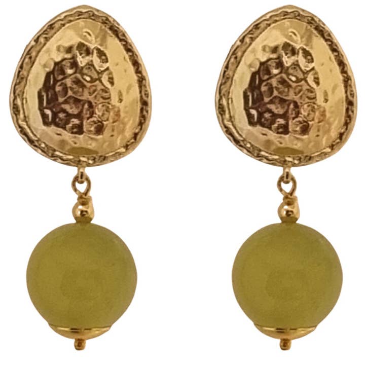 PearlGem Designs - Wholesale Dangle earrings - Emily Gold or Platium plated Gemstone Stud Earrings11