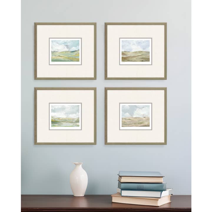 HomeRoots - Wholesale Gallery Wall Set - Set Of Four Afternoon Gold Framed Print Wall Art