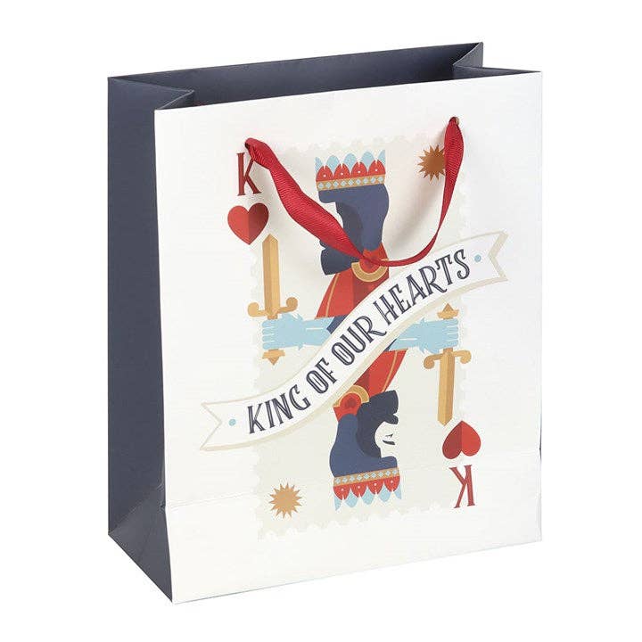 Something Different Wholesale - Wholesale Gift Bag - Medium King of Our Hearts Playing Card Father's Day Gift Bag