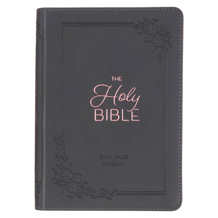 KJV Bible Compact LP Faux Leather, Gray for wholesale by Christian Art Gifts