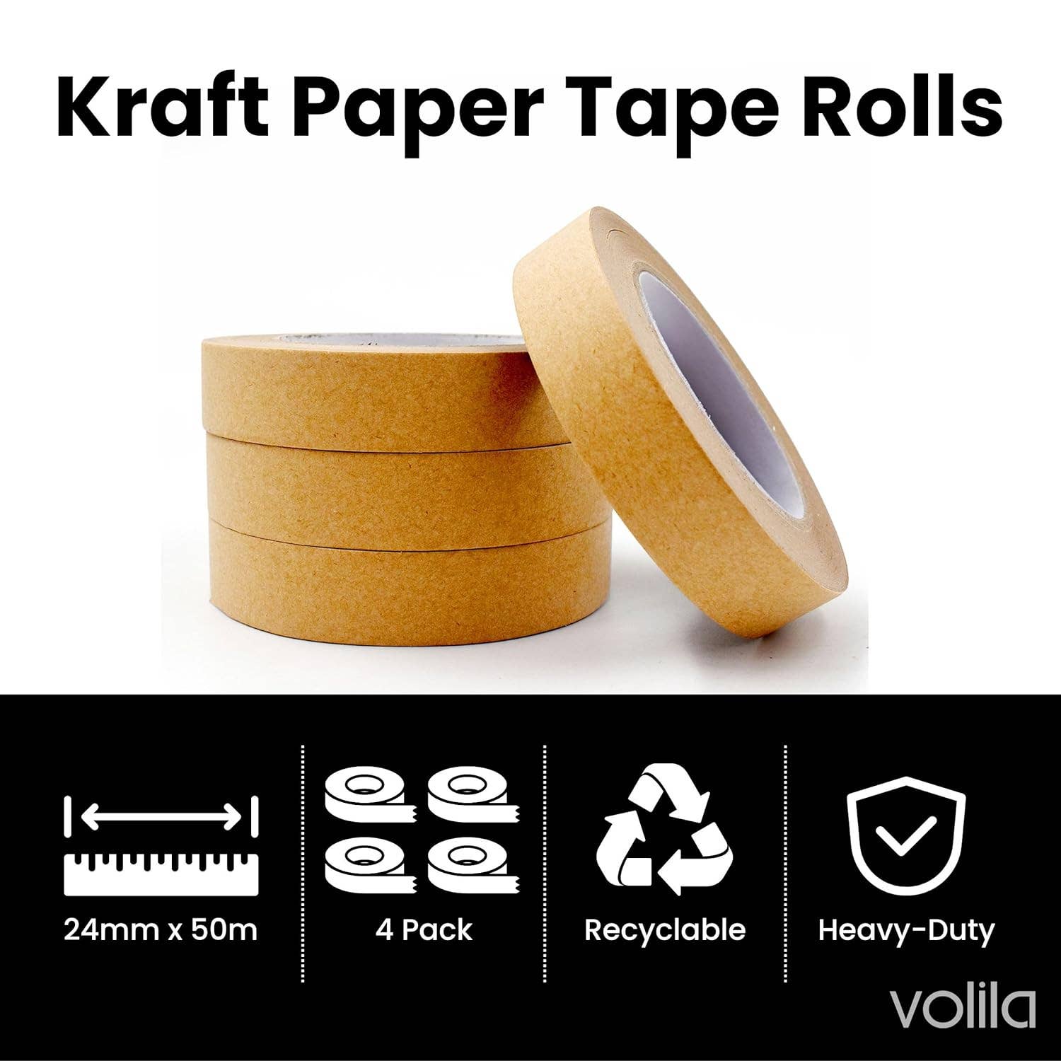 Jara Trading – wholesale Tape – Paper Tape Brown Kraft Tape Rolls1