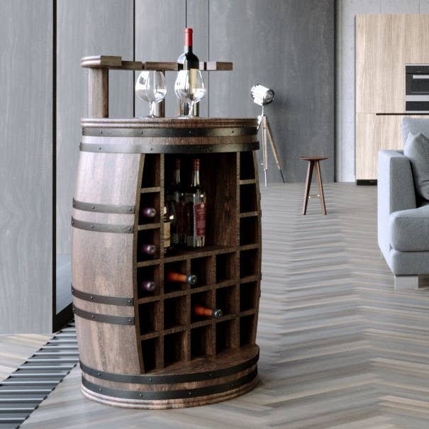 OBUZI - Wholesale Wine Rack - Wine Rack, Rosey-X Bar Barrel2