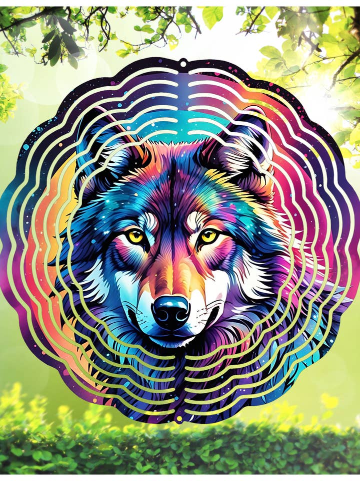 Wolf Wind Spinner w/hook 8 inch for wholesale by RLWetland