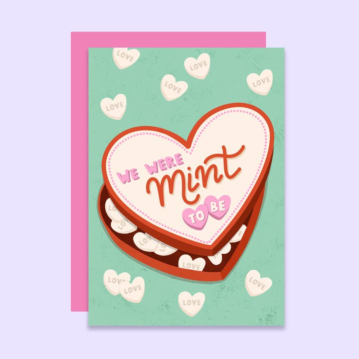 Mint To Be Valentine's Day Card | Anniversary Card and other Purchase wholesale heart shaped mints. Free returns & net 60 terms on Faire trending on Faire.