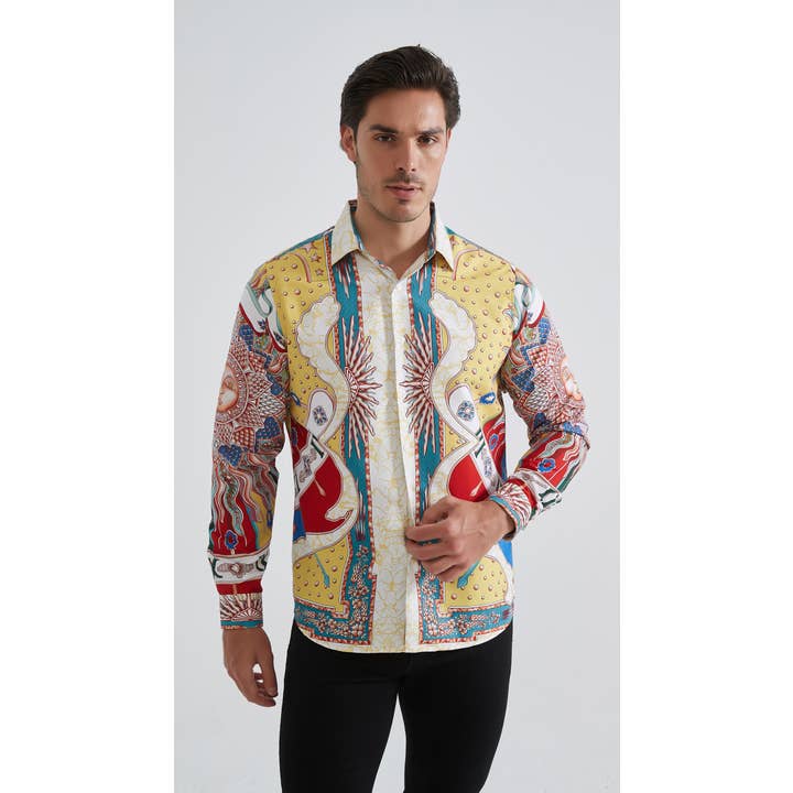 Chemise à motif coupe confort pour la vente par Yves Enzo