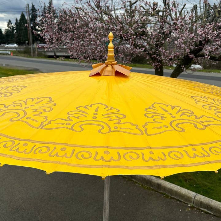 PAPER WAXED Umbrella, Yellow Pool Umbrella, Boho Umbrella, Garden Umbrella for wholesale by baligood