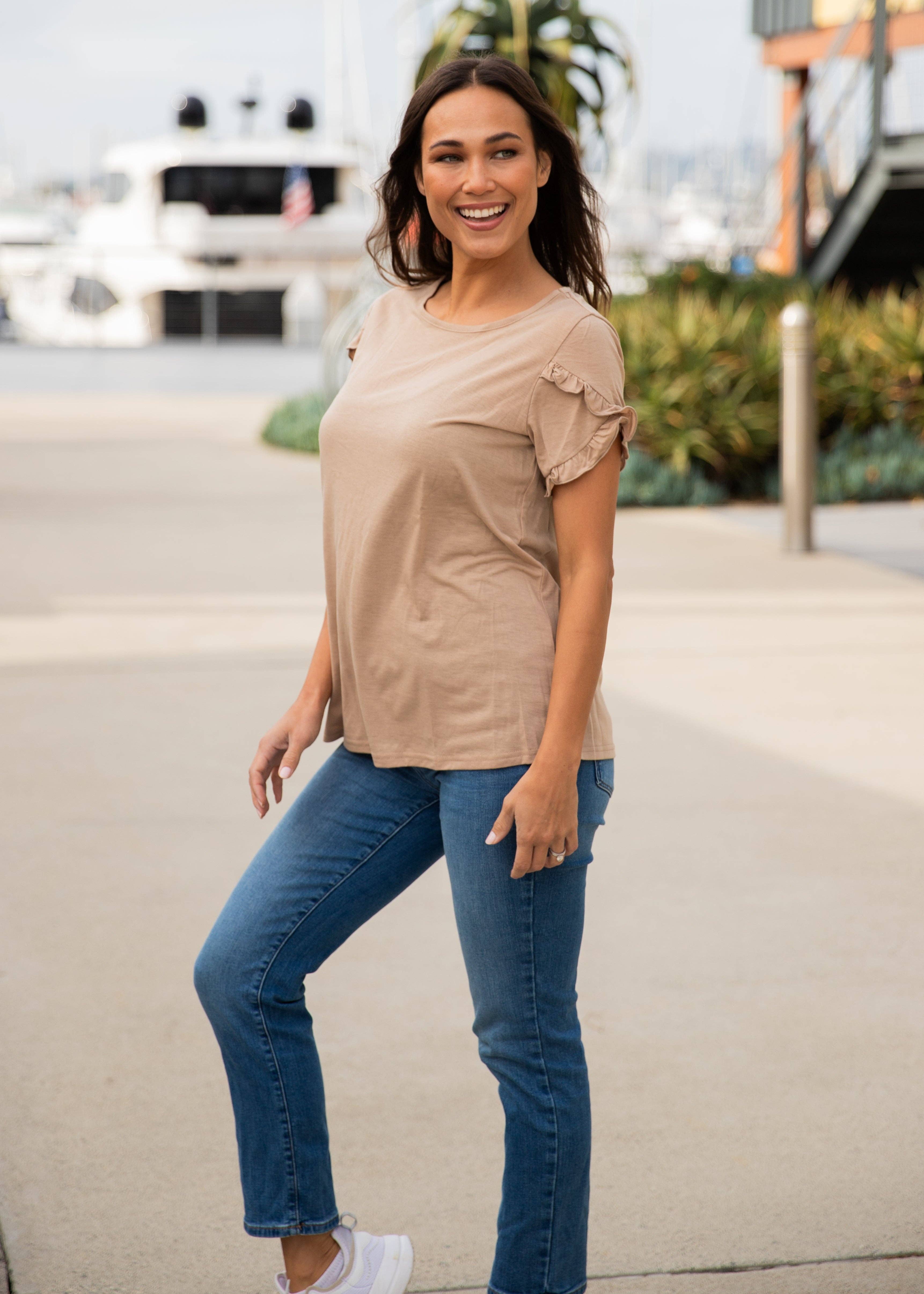 Tickled Teal - Vente Chemisier – femme - Haut à manches courtes à volants2