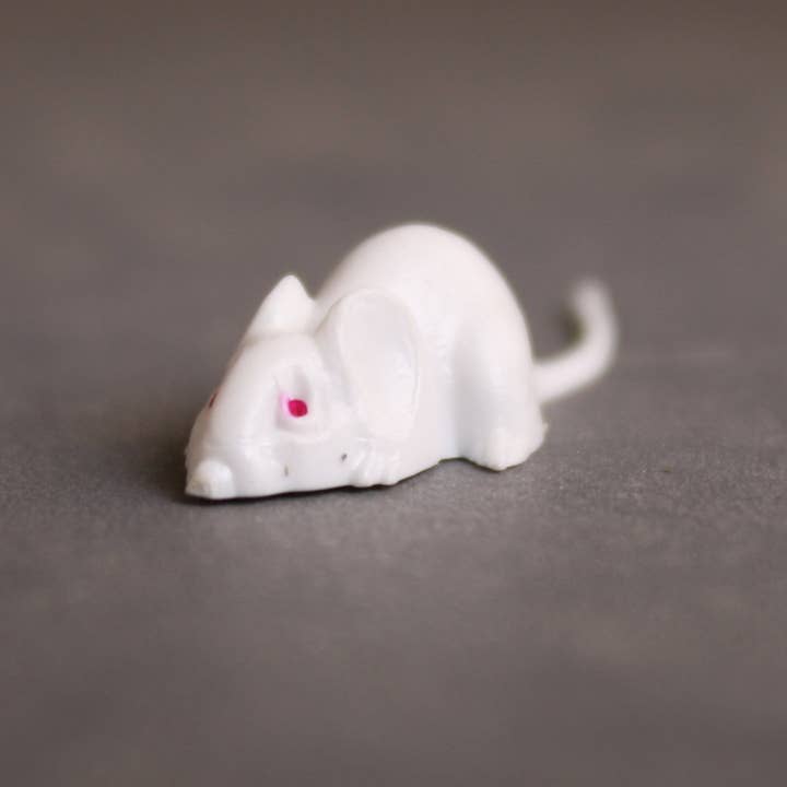 Mice - White Mouse Set - Red Eyes - 1" - 6 Pieces for wholesale on Faire3