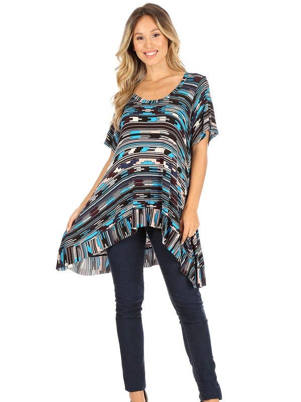 op with a round neckline and a hi-lo hem for wholesale by Lady Curvaceous