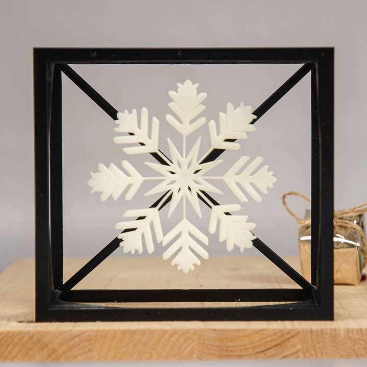 Snowflake Cube – Snowflake Sculpture - Minimalist Cube Design for Winter-Inspired Home Decor for wholesale by 3DOfficeAT