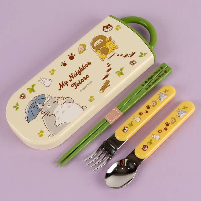 K_Wonderland - Wholesale Assorted Cutlery Set - Totoro, Chiikawa Slide Trio Cutlery Set-Lunch, Picnic