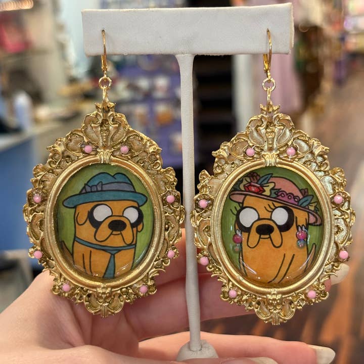 Adventure Time Jake's Parents Frame Earrings for wholesale by Okay Casanova Studios LLC