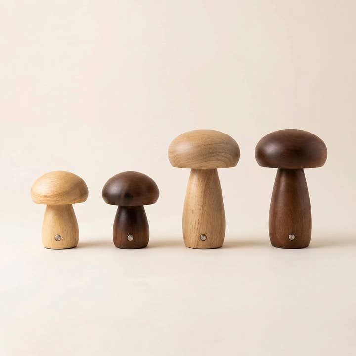 Lampes Champignon en Bois | Lampe à Commande Tactile | Rechargeable pour la vente par Kiyo Home