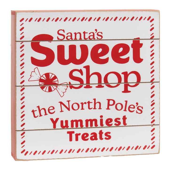 Santa's Sweet Shop Pallet Box Sign for wholesale by Col House Designs