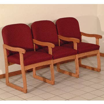 Prairie Three Seat Chair w/Center Arms 1041458 for wholesale by FIXTUREDISPLAYS