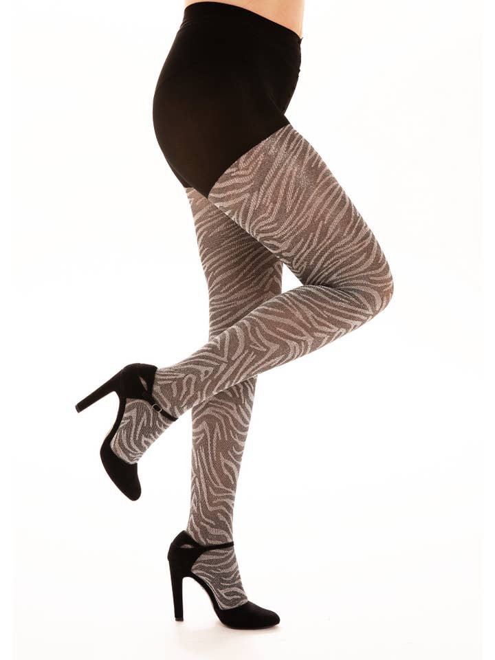 Silver Lurex Zebra Strumpbyxor för wholesale på Faire
