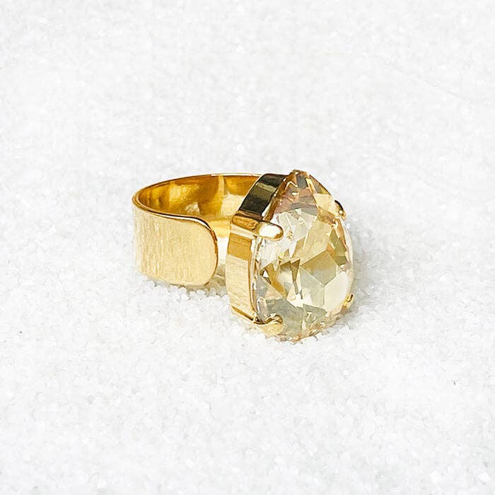 Bidiliia - Wholesale Cocktail/Statement Ring - Carrie Gold Swarovski Ring6