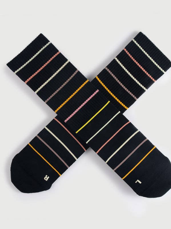 Calcetines Rainbow | Calcetines Active Crew a rayas de colores semillamativos para venta al por mayor de Semibold
