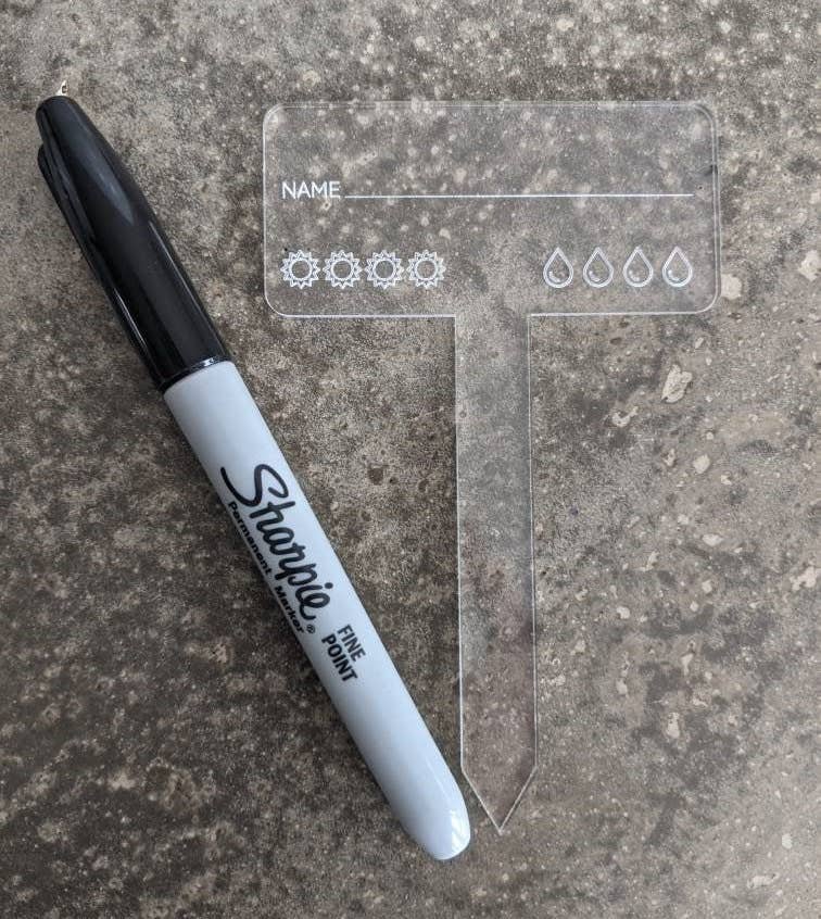 lou+teak – wholesale Garden tool – Plant Care Marker, Reusable Plant Tag, Laser Cut Acrylic3