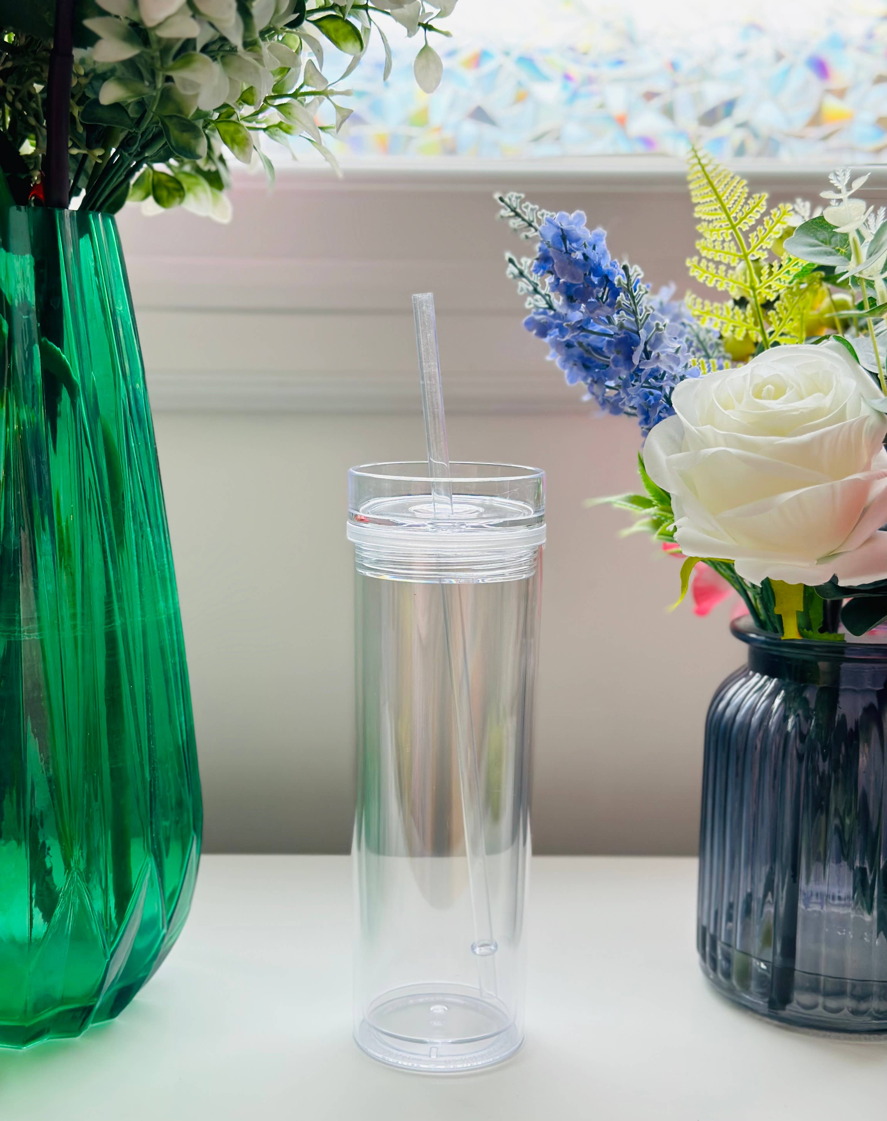 Subli Vinyl Blanks - Vente Gourde/bouteille isotherme - Gobelets fins transparents en acrylique3