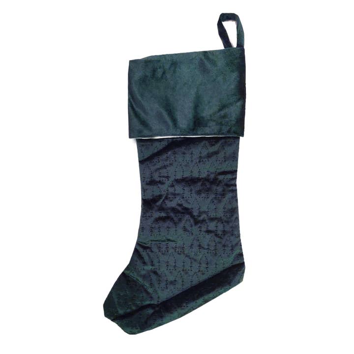 Fennco Styles – wholesale Julstrumpa – Rödgrön klassisk julstrumpa i sammetsträd