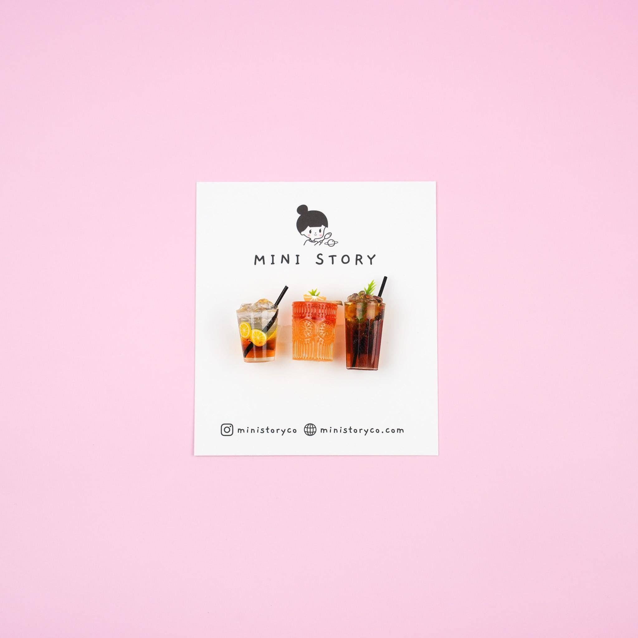 Mini Story Co – wholesale Magnet – Refreshing Beverage Magnet Set | Iced Coffee, Bubble Tea, Lemon Juice, Soft Drinks, Mocktail Kitchen Decor14