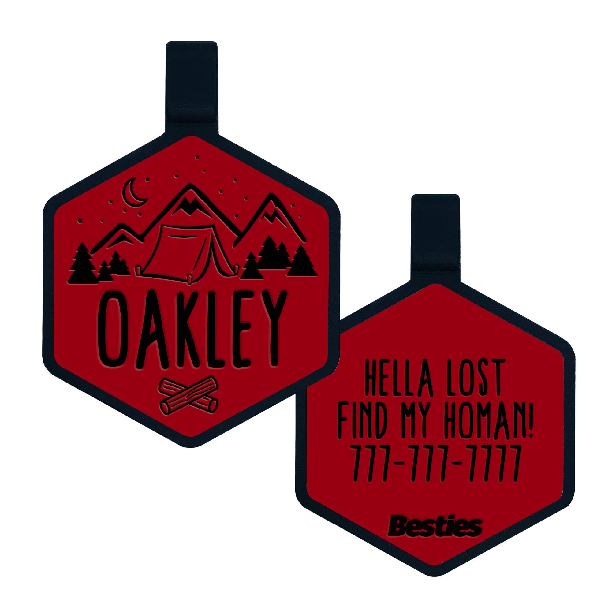 Besties Pets - Wholesale Pet Identification Tag - Dog - Happy Camper Silicone Dog ID Tag13