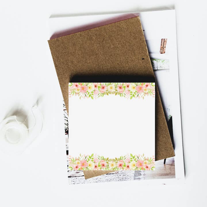 Floral Notepad | 3.3 x 3.3 inches for wholesale by Piece of Joy Shop