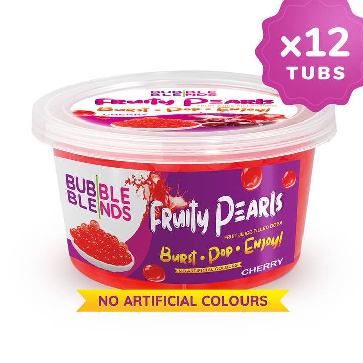 450g x 12 Cherry Popping Boba Fruit Juice-Filled Pearls for wholesale by Bubble Blends