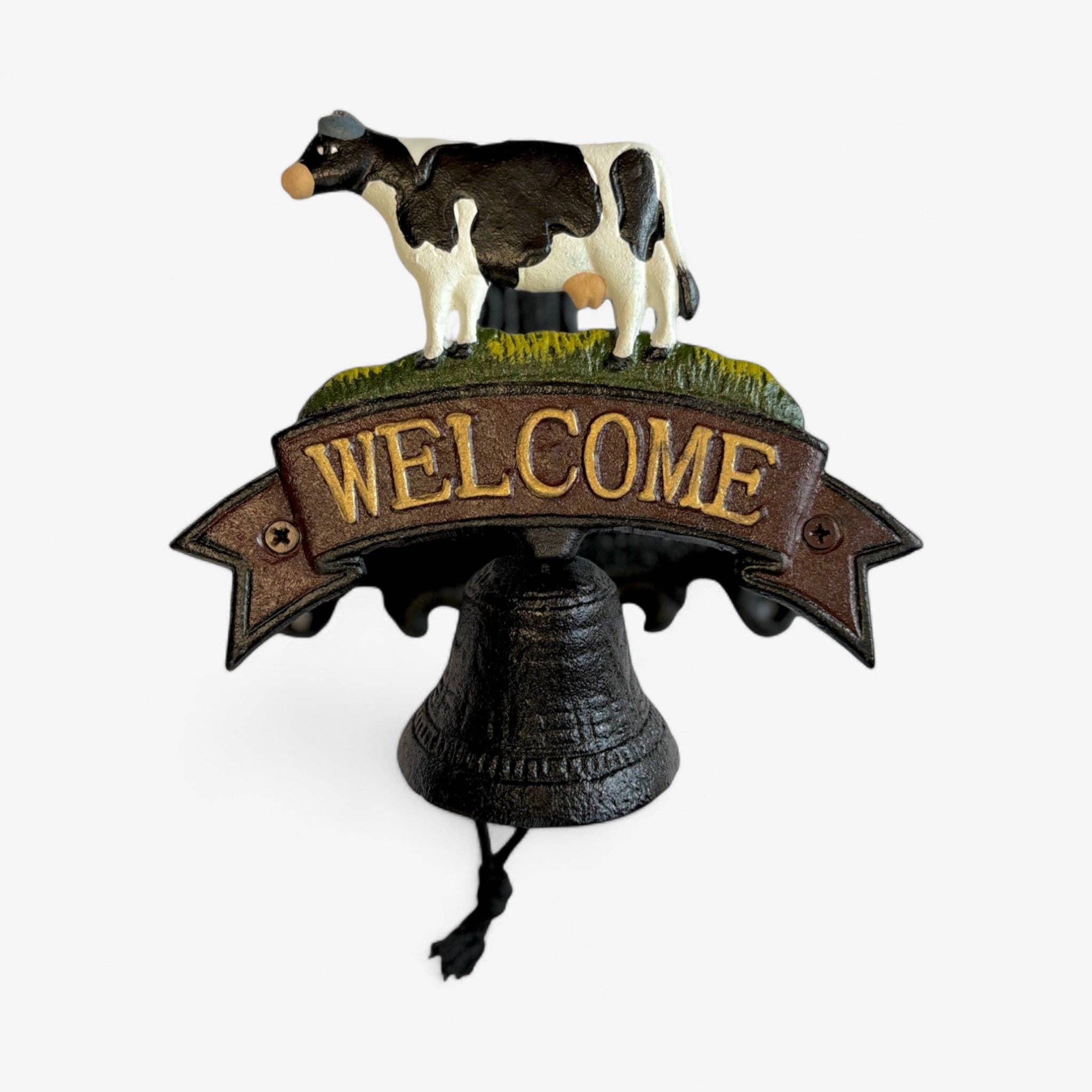 Iron & Blossom - Wholesale Sign - Rustic Cast Iron Cow Welcome Bell Sign, Farmhouse Door Decor6