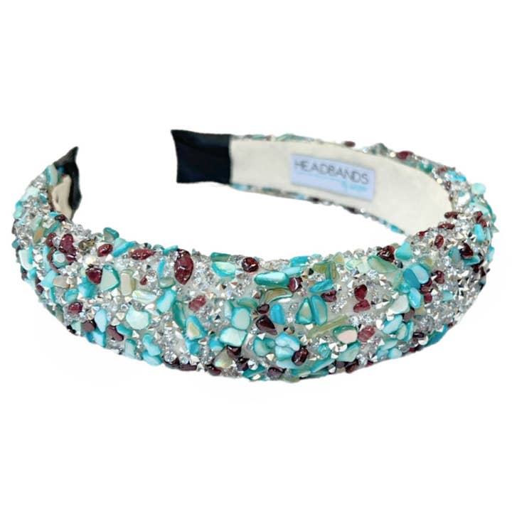 Headbands of Hope | One Purchased One Donated - Wholesale Fashion Headband - Women's - All That Glitters Headband - Teal + Silver | Game Day