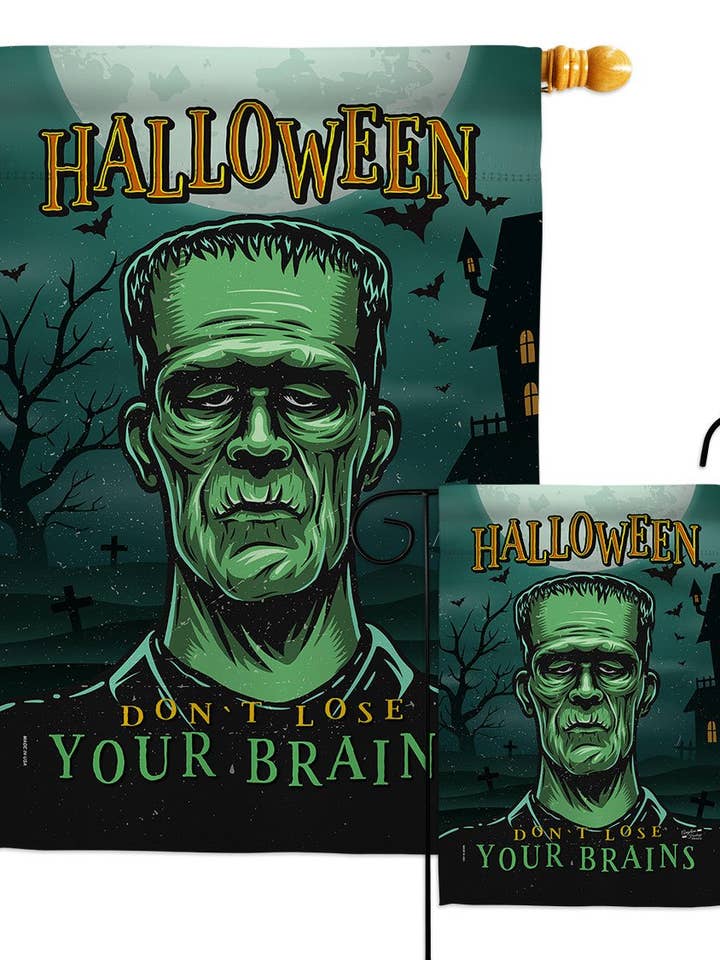 Green Monster Falltime Halloween Decor Flag for wholesale by Two Group Flag Co