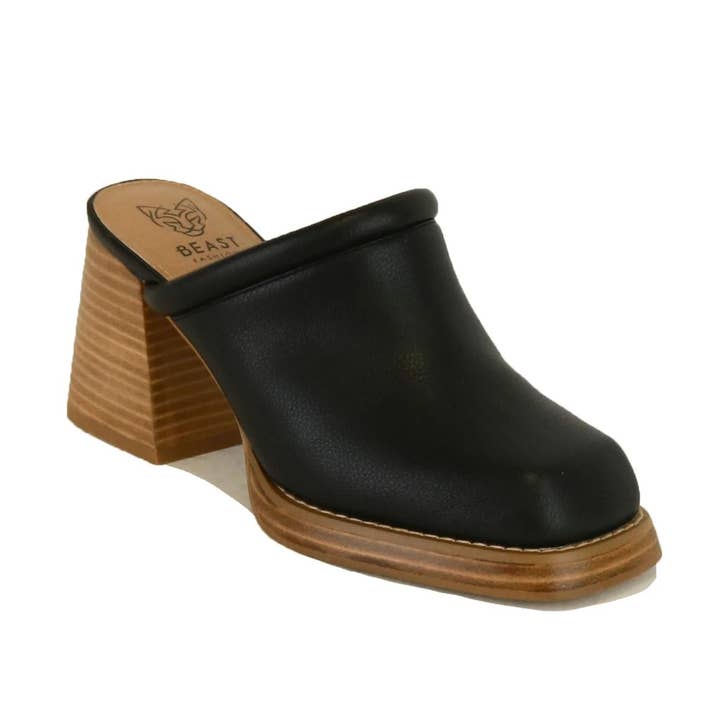 Bête Mode FRANCESCA-02 Femmes Talons Épais Bout Carré Mules avec Détail Bouffant-12 Paires Pack-33,05/Paire pour la vente par Mars Sky Shoes Wholesale