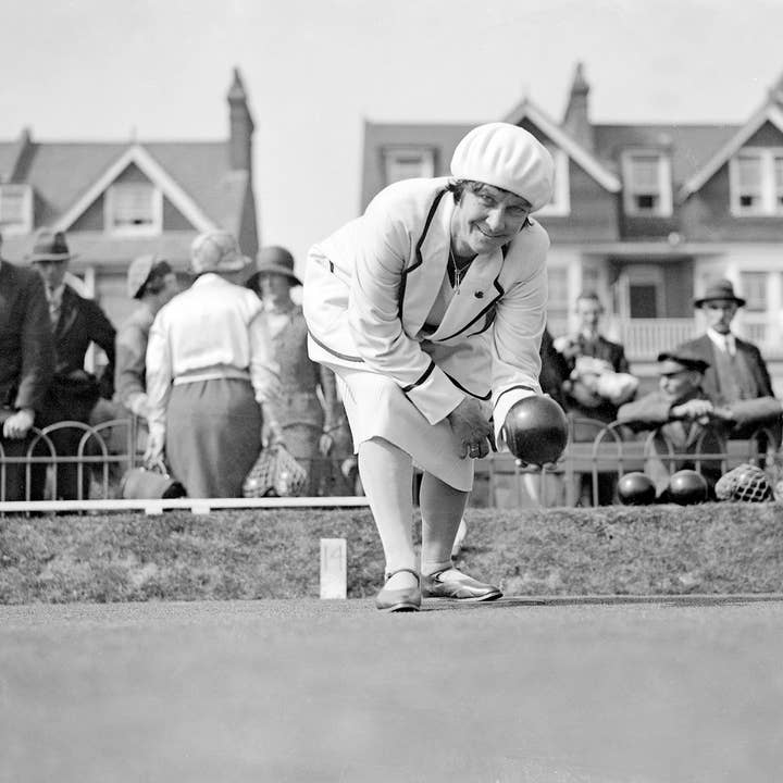 Lady bowler vintage photographic card for wholesale by Inky Blue Ltd t/a Holy Mackerel