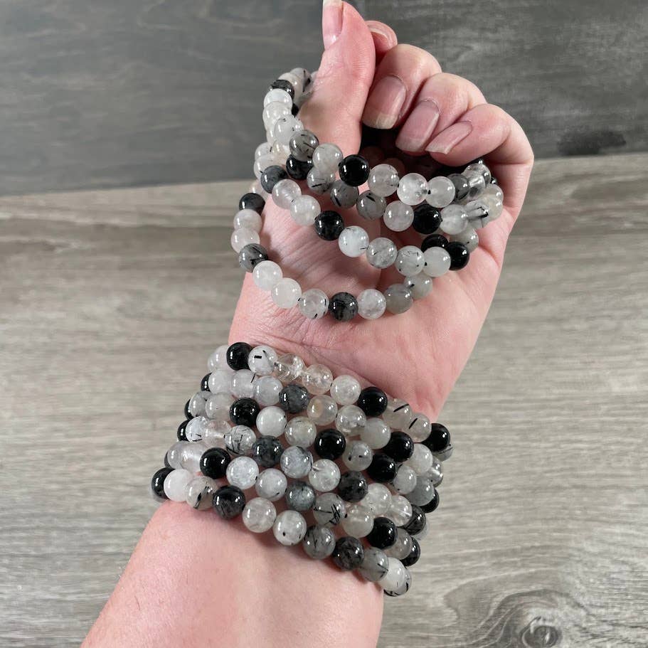 Keystone Crystals - Wholesale Beaded Bracelet - 8mm Round Gemstone Beaded Bracelets – Assorted Crystals Bulk62