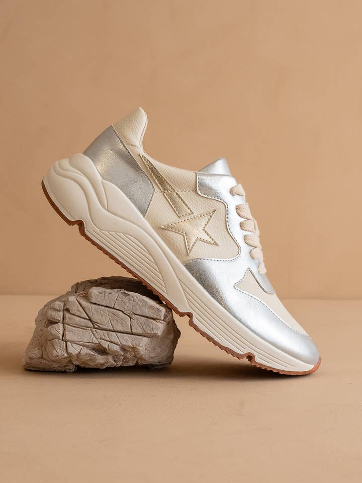 The Kaitlyn Silver | Shooting Star Sneaker for wholesale on Faire