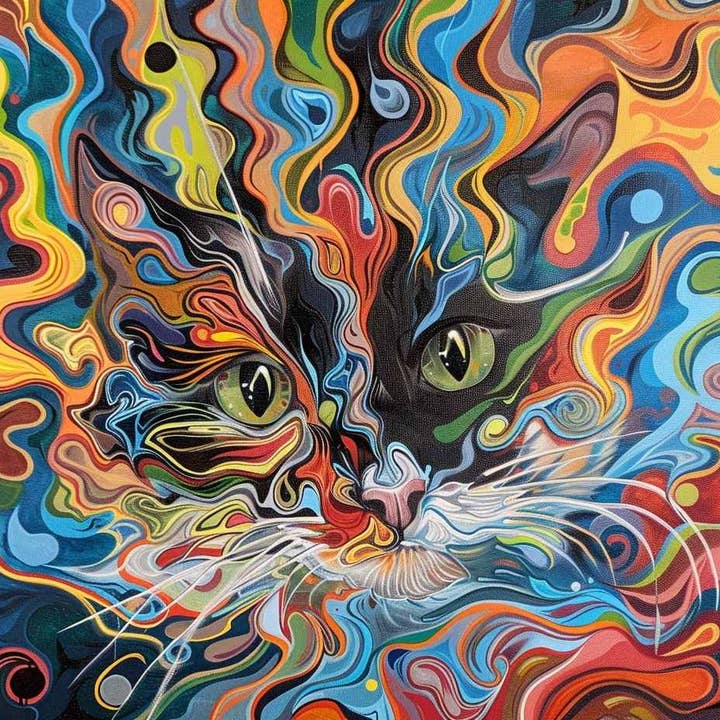 Psykedelisk hvirvelkat for engroshandel hos Paint with Number