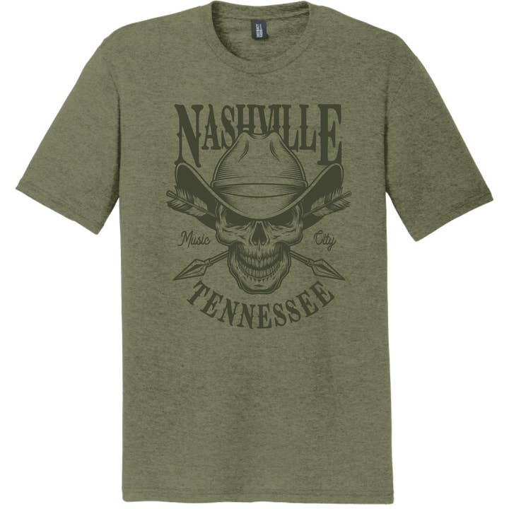 T-shirts Nashville Tennessee Cowboy Skull pour la vente par Cotton Mule