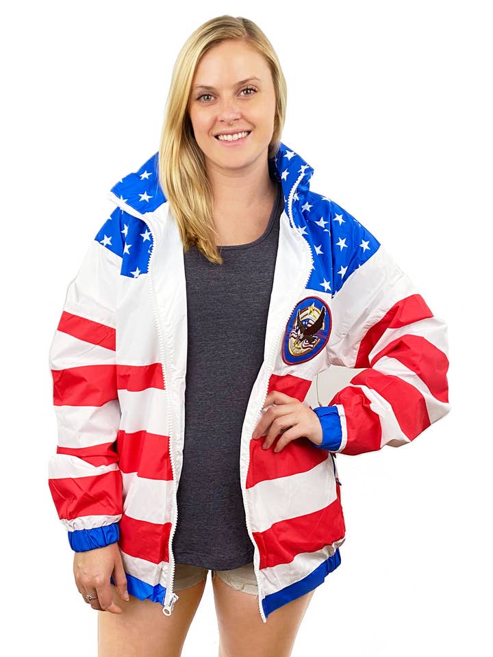 Tipsy Elves - Wholesale Windbreaker - Unisex - USA American Flag Windbreaker4