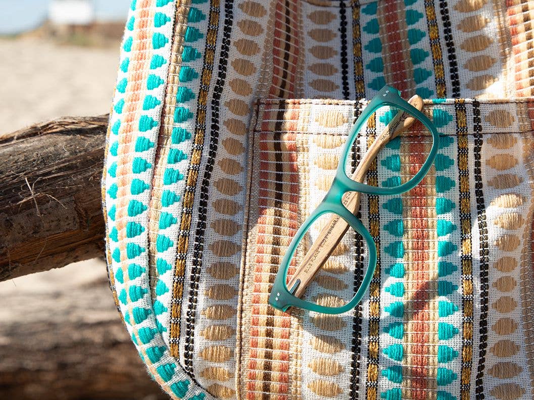 Blue Planet Eco-Eyewear – wholesale Glasögon - Unisex – BP20862 - Seaglass-Matt Teal /Valnötsträ /Blått Ljus Linser5