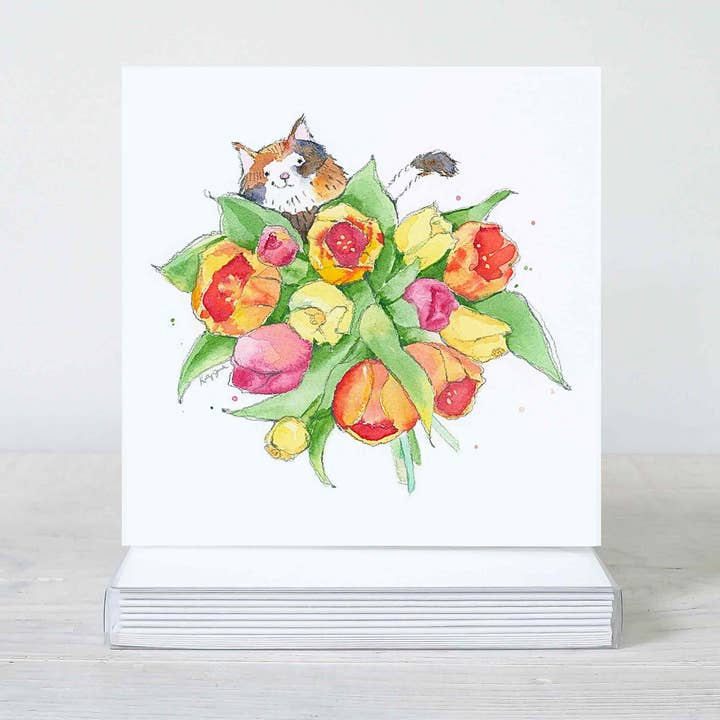Cats & Posies Collection - Set of 10 Cards for wholesale by Little Splashes of Color