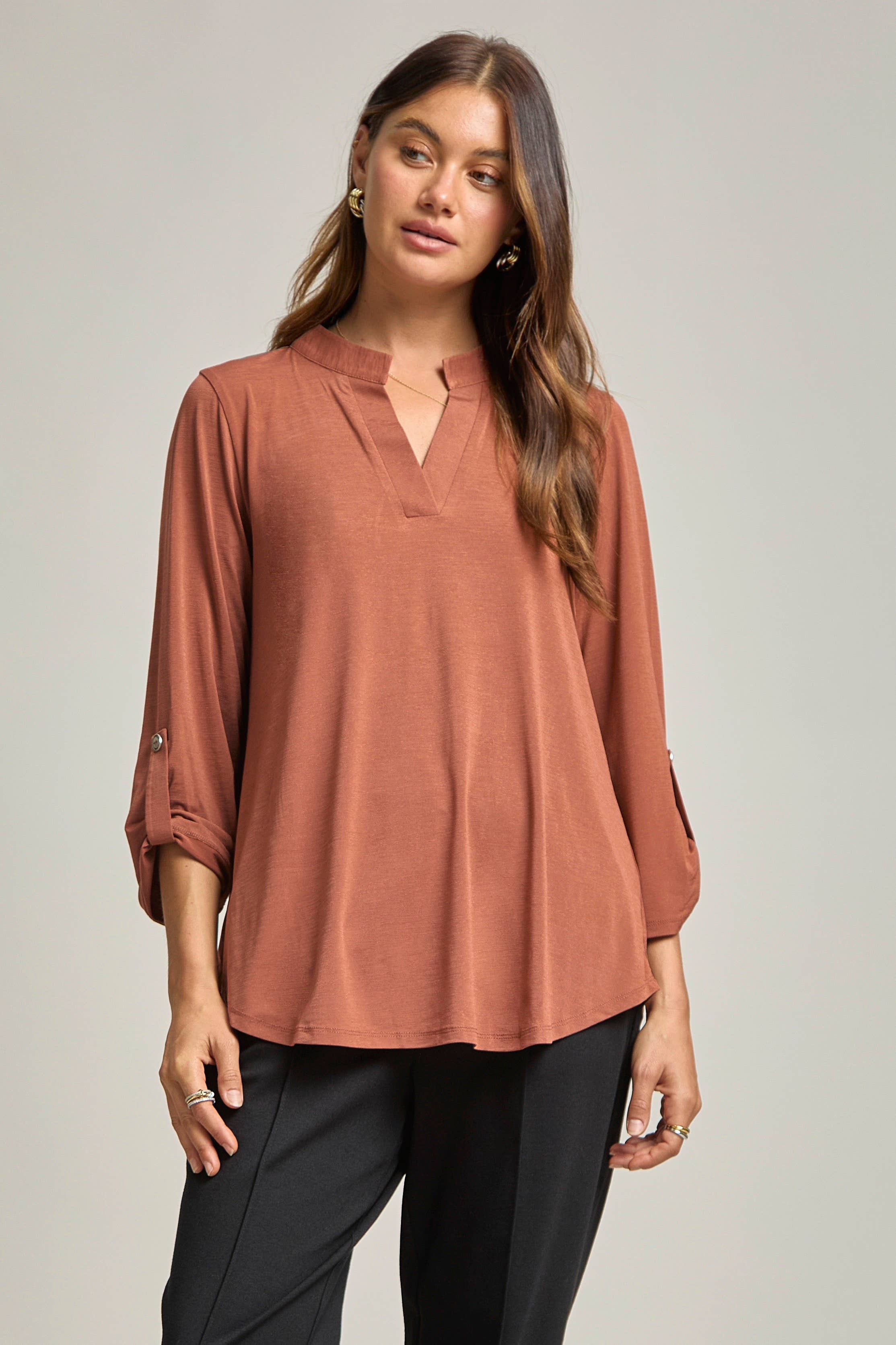 Dear Scarlett - Vente Chemisier – femme - Blouse Lizzy à manches 3/4, pratique pour le voyage2