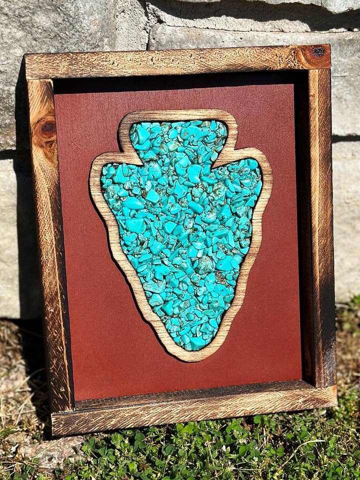 Turquoise Dripping Arrowhead Decor for wholesale by Twisted Iron Wholesale